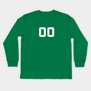Number Double Zero - 00 - Any Color - Team Sports Numbered Uniform Jersey - Birthday Gift Kids Long Sleeve T-Shirt